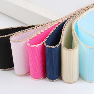 10mm-38mm Stitched Polyester Grosgrain Ribbon ISO9001 Solid Pattern