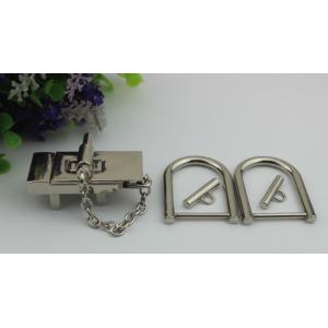 Light gold zinc alloy square metal shiny brand handbag clip lock
