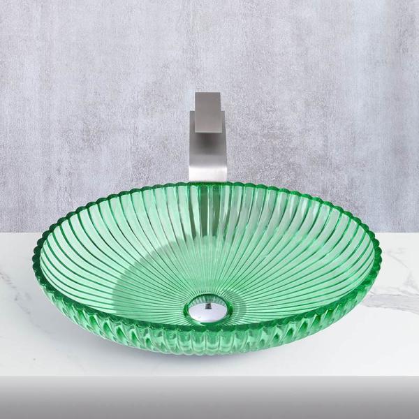 Buy Oval Shape Modern Glass Vessel Basins Countertop Mounted Vanity Sinks at wholesale prices