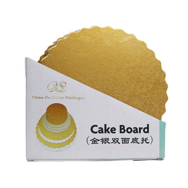 FDA 7 Inches Gold Silver Circle Cardboard Cake Board