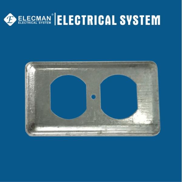 Buy 4"X 2" Steel Metal Junction Electrcial Metallic Outlet Box Covers 58C7 With Two Holes at wholesale prices