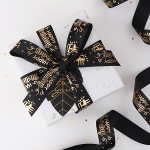 Wholesale Customised Ribbon Printed 4 Inch Polyester Satin Gift Ribbon