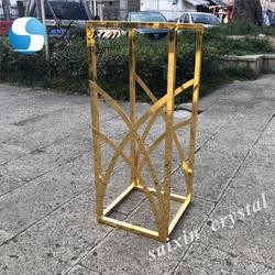 ZT-429G New design shiny gold metal flower stands for floor aisle wedding
