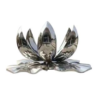 Metal Lotus Flower Sculpture SS304 Lotus Flower Garden Statue