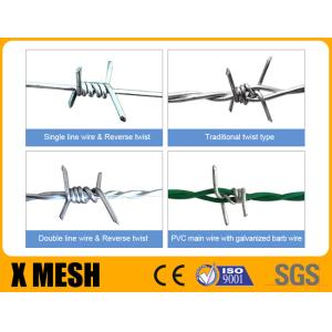 Reverse Twist Hot Galvanized 14 Gauge Barbed Wire With 100m Long Coil High