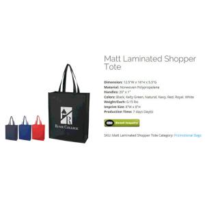 China MATT LAMINATED SHOPPER TOTE, supply all kinds of packing options, according to OEM: shipping marks, bubble bags, PAC, PK on sale