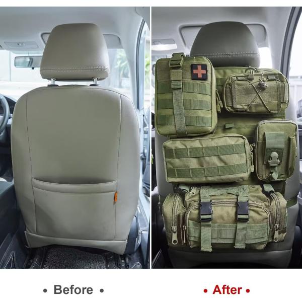 Tactical Truck Organizer 0.17KG Green Oxford Cloth Molle Bag