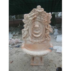 Angel With Wings Statue Carved Stone Marble Fountain Column
