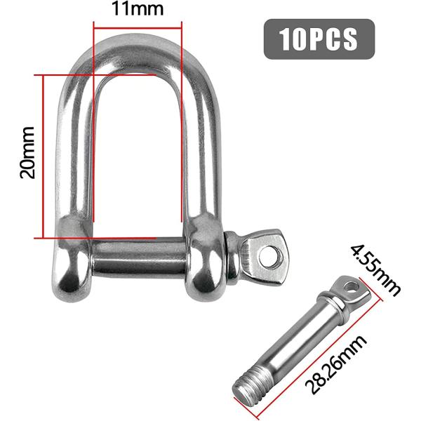 Stainless Steel D-Shackle for Heavy Rigging Strong and Dependable Rigging Solution