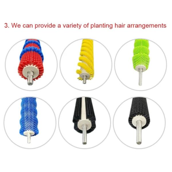 Cylindrical Nylon Industrial Roller Brush For Conveyor Belt Cleaning