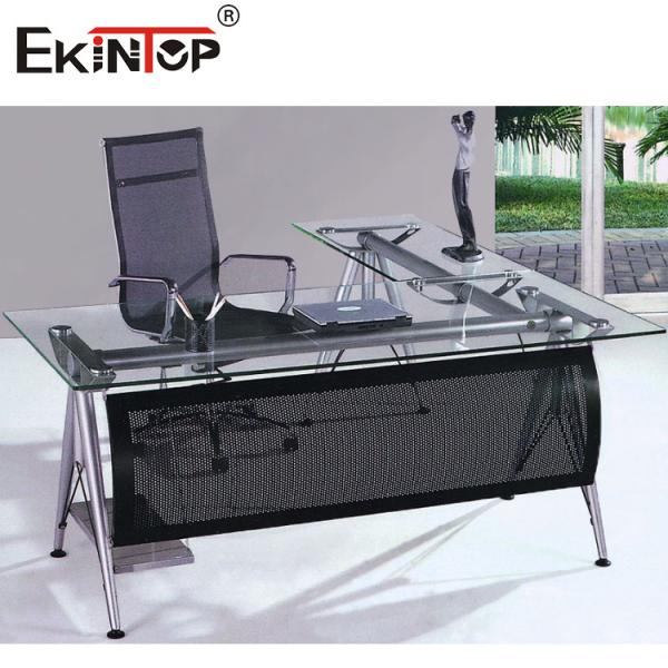 Buy Modern Seamless Glass Office Desks Side Cabinet Table at wholesale prices