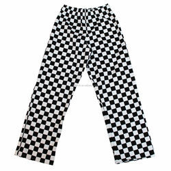 Restaurant Kitchen Print Chef Pants Elastic Waist With Zipper Fly