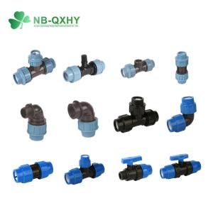 Pn16 Blue PP Coupling Compression Fittings for Irrigation Round Head Code Equal
