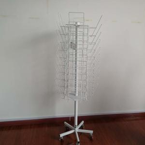 Buy cheap Newspaper / Magazine Shelf Display Rack Wire Metal With Wheels from wholesalers