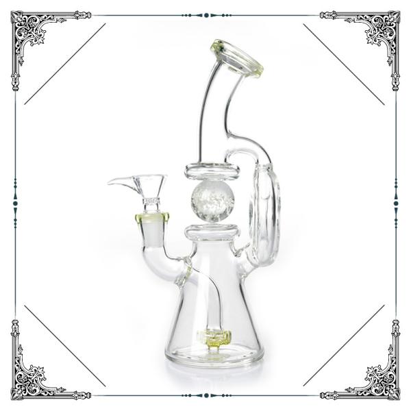 8.2 Inches Height Glass Recycler Mixed Color With Night - Luminous Ball
