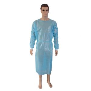 Round Neck Single Use 107x128cm Disposable Isolation Gown