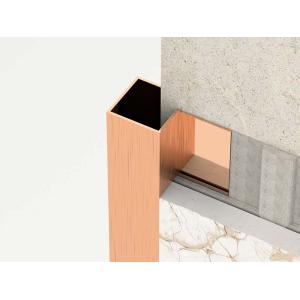 Brushed Square Shape Stainless Steel Tile Trim 0.6mm Finishing Strip Outside