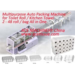 China Multi Kitchen Towel Toilet Paper Packing Machine Compatible With Various Roll Sizes And Packing Formats on sale