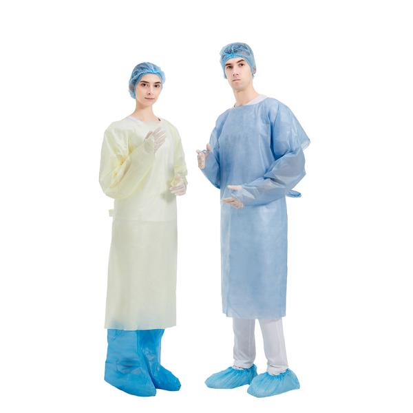 Buy SMMS Disposable CPE Gown , Disposable Plastic Suit Apron neck at wholesale prices