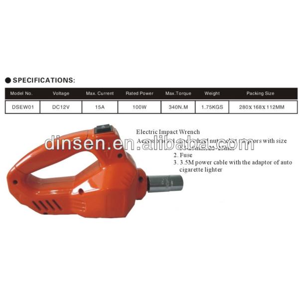 12 Volt Portable Tire changing tool set hydraulic car jack + tire inflator +impact Wrench