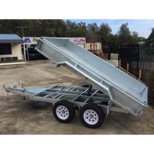 China 2000kg 10 X 5 Tandem Trailer / Galvanised Tipper Trailer With Checker Plate Rolled Body on sale