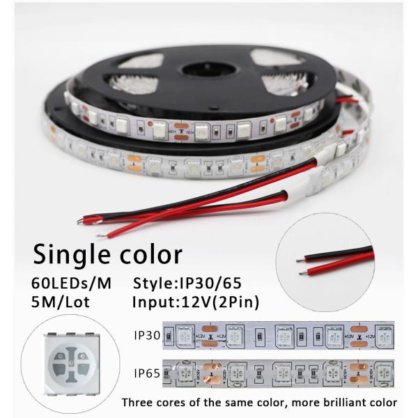 SMD 5050 Single Colour LED Strip DC 12V For Household Office Lighting