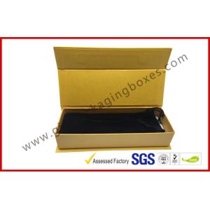 Quality ROSH Empty Jewelry Gift Boxes Golden Color With Velvet Bag , Hot Stamp Finishing for sale