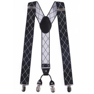 Y Style Elastic Strap Clip 110cm Genuine Leather Suspenders Custom Printed