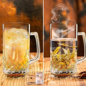 20OZ Glass Beer Mugs With Handles Dishwasher And Microwave Safe