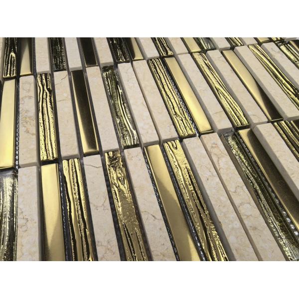 Acid-Resistant And Antibacterial Yellow 282x294mm Natural Stone Mosaics For Office And Bathroom