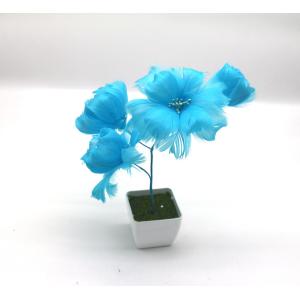 Quality 10*20 cm Dimension Goose Feather Flower Mount with Wire Accessory for sale