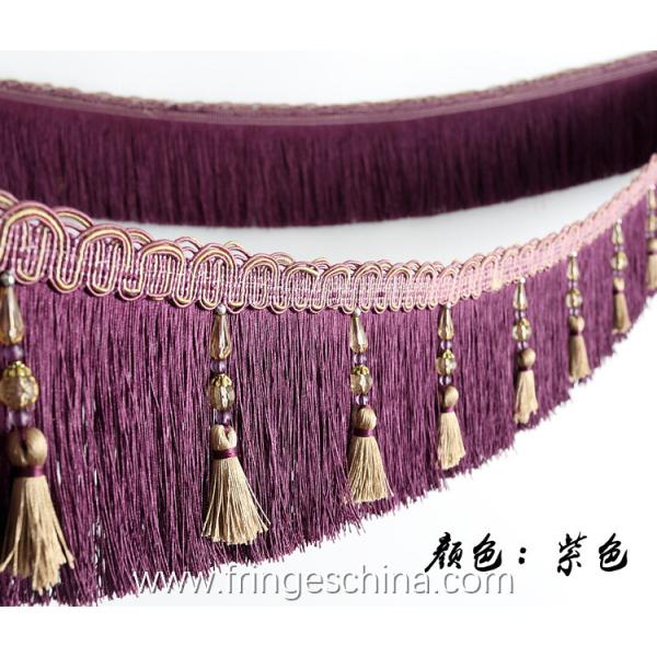 Handmade fashionable chain beads lace tassels fringes for curtain/sofa/pillow/stage decoration