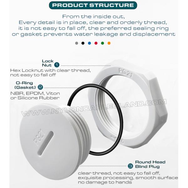 Blind Plugs Plastic PG Type Gray or Black IP54/IP68, Round Blanking Plugs (Stopping Plugs) Nylon PG7~PG48 Thread for Sealing Holes