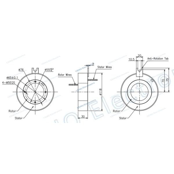 Through Hole Slip Ring With Inner Bore 55mm For Intelligence Equipment