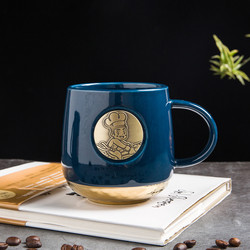 420ml Creative Ceramic Coffee Cups With Copper Fish Scale Pattern