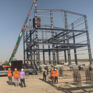 Light Weight Prefabricated Steel Office Building Painted Surface Treatment