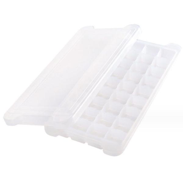Food Grade 24 36 Square Ice Cube Silicone Mold with Plastic Type PP and PP Cover