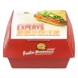 Greasproof Folding Printed Burger Boxes Packaging Take Away ODM