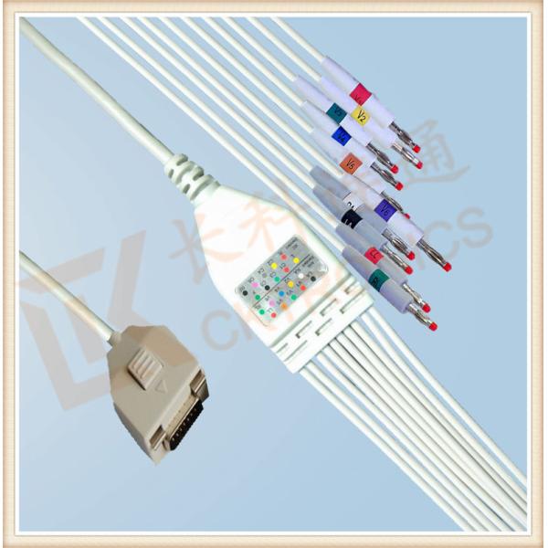 Insulated Fukuda Me Ecg Monitor Cable Banana AHA Gray Color