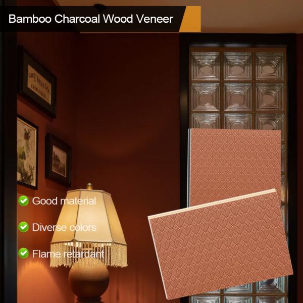 New Model Bamboo Charcoal Wood Veneer Waterproof And Moisture-proof Interior Decoration Board For Commercial Spaces