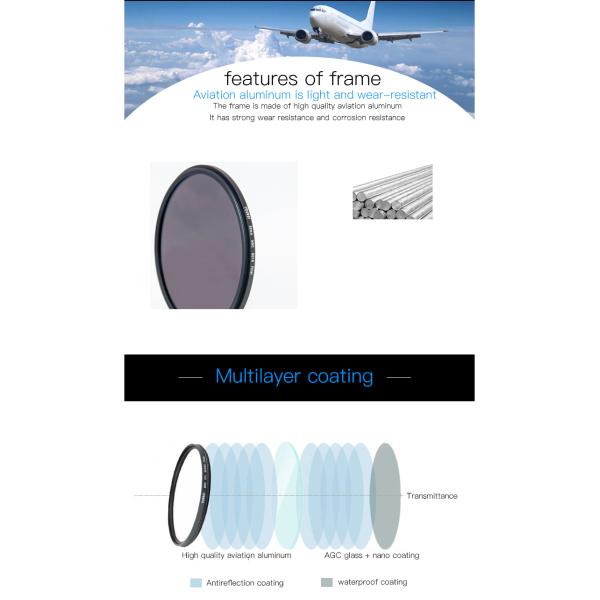 67mm Adjustable Neutral Density Filter ND2-400 ND32-ND4000 nd filter photography