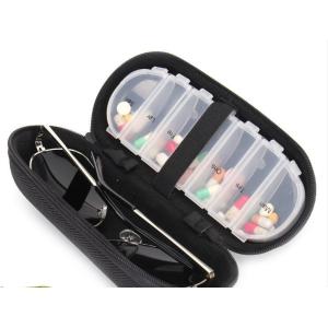 China new style 7case plastic pill box with glasses box, one week 28 compartment with biger box plastic pill holder, Pop up pl on sale