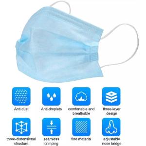 3 Ply Disposable Face Mask , Anti Allergic Non Woven Fabric Mask