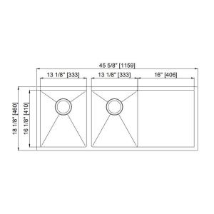 Household Rectangular Kitchen Sink With Side Drainboard Strict QC Control /