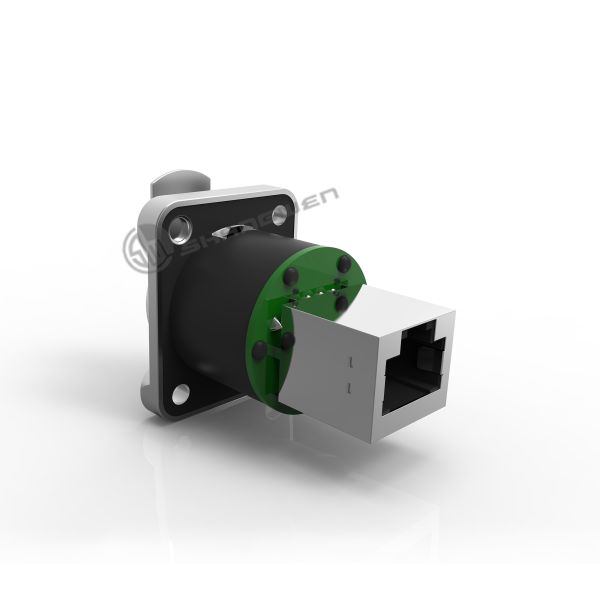 Buy Shangwen Indoor 8 Pin RJ45 Plug Industrial Ethernet Connector RJ45 Panel Mount Socket Signal Network Connector 8p8c Female Panel at wholesale prices