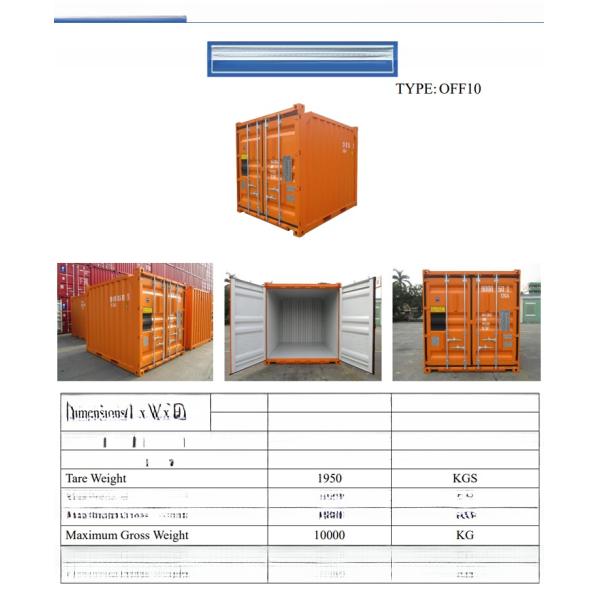 14 CBM Capacity DNV 2.7-1 Standard 10ft Offshore Container with Padeye Included and Dry Closed Box