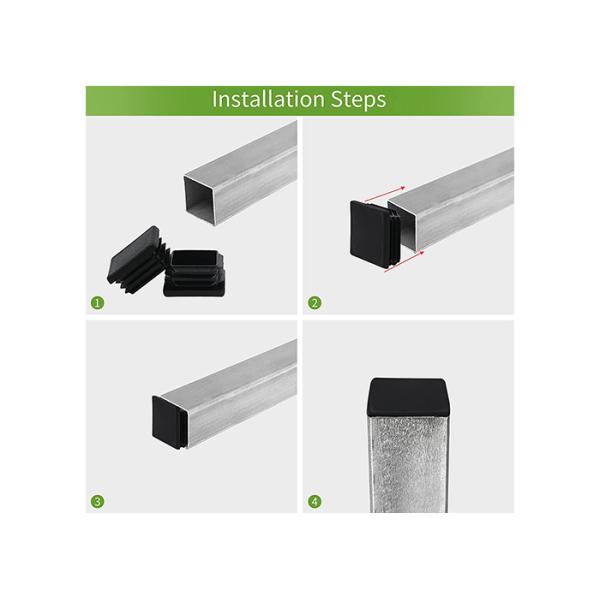 2 In. X 2 In. Black Square Plastic Post Cap For Fence 50mmx50mm 100mmx100mm