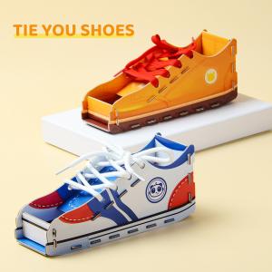 Toddlers Nice Preschool Tool Educational Puzzle Toys 3D Shoes Cardboard