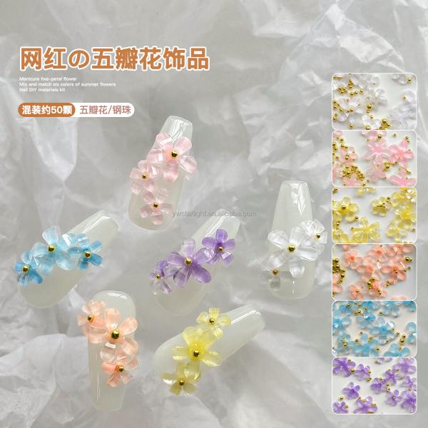 New arrivals 3d Nail art Charms flowers decoration Nail Jewelry colorful charms for Beauty spa