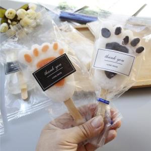 clear printing packing food safe popsicle plastic bag with sticker